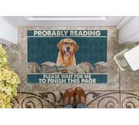 paillasson Exterieur Entree Golden Retriever - Probablement en Train de Lire « Veuillez Patienter jusqu'à ce Que Je finisse Cette Page » - Paillasson