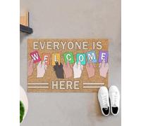 paillasson Exterieur Entree Ici, Tout Le Monde est Le bienvenu. Paillasson d'intérieur et d'extérieur pour l'égalité.