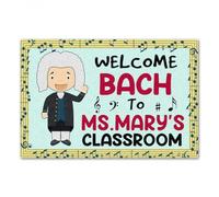 paillasson Exterieur Entree Idée Cadeau personnalisée pour Professeur de Musique : Paillasson « Bienvenue Bach dans la Salle de Musique »