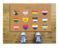 paillasson Exterieur Entree Idée Cadeau pour la fierté LGBT : Tapis de Bienvenue antidérapant avec Dos en Caoutchouc.