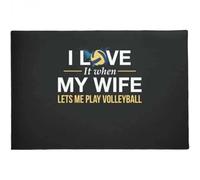 paillasson Exterieur Entree J'adore Le Volley-Ball ! Quand ma Femme me Laisse Jouer au Volley-Ball… Paillasson Cadeau pour Les Amoureux du Volley-Ball