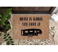 paillasson Exterieur Entree La Maison, C'est là où on se Gare. Caravane à sellette. Paillasson de Camping.