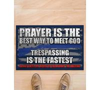 paillasson Exterieur Entree La prière est Le Meilleur Moyen de Rencontrer Dieu. Paillasson. Ne Pas Entrer chez Moi pour Parler du vaccin.