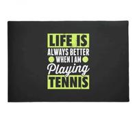 paillasson Exterieur Entree La Vie est Toujours Meilleure Quand Je Joue au Tennis (paillasson)