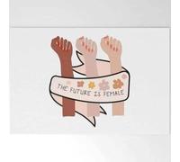 paillasson Exterieur Entree l'avenir est féminin. Mains Noires, Jaunes et Blanches. Paillasson pour l'égalité des Femmes.