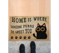 paillasson Exterieur Entree Le Foyer, C'est là où Quelqu'un ronronne pour Vous accueillir. Paillasson pour Les Amoureux des Chats.