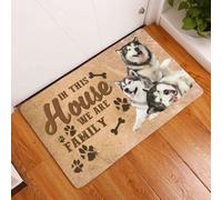 paillasson Exterieur Entree Magnifique Malamute d'Alaska. dans Cette Maison, Nous Sommes Une Famille. Paillasson