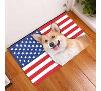 paillasson Exterieur Entree Magnifique paillasson représentant Un Welsh Corgi Pembroke avec Drapeau américain