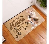 paillasson Exterieur Entree Magnifique Welsh Corgi Cardigan. Paillasson « Ici, Nous Sommes Une Famille ».