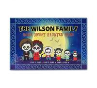 paillasson Exterieur Entree Maison hantée avec crâne de Sucre Familial - Paillasson personnalisé