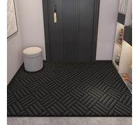 Paillasson Exterieur Entree Modèle Grille Noire Tapis D'entrée Antidérapant Peluche Courte Décoration pour Entrée Couloir Cuisine Salle de Bain Tapis D Entree Interieur 60x90 cm
