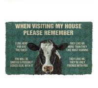 paillasson Exterieur Entree N'oubliez Pas Les règles de la Maison concernant Les veaux ! Paillasson Humoristique, Cadeau d'anniversaire pour Les Amoureux des veaux.