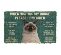 paillasson Exterieur Entree N'oubliez Pas Les règles de la Maison pour Les Chats Birmans. Paillasson personnalisé, Tapis de Bienvenue, Cadeau de Pendaison de crémaillère.