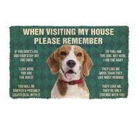 paillasson Exterieur Entree N'oubliez Pas Les règles de la Maison pour Les Chiens Beagle (pavé d'entrée)