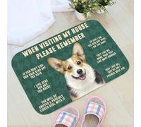 paillasson Exterieur Entree N'oubliez Pas Les règles de la Maison pour Les Chiens Corgi (pavé d'entrée)