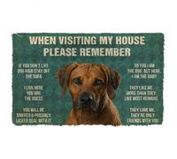 paillasson Exterieur Entree N'oubliez Pas Les règles de la Maison pour Les Chiens Rhodesian Ridgeback ! Paillasson, Tapis de Bienvenue, Cadeau de Pendaison de crémaillère.