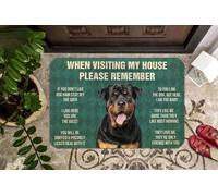 paillasson Exterieur Entree N'oubliez Pas Les règles de la Maison pour Les Rottweilers (pavé de Porte)