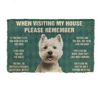 paillasson Exterieur Entree N'oubliez Pas Les règles de la Maison pour White Terrier Dog. Paillasson