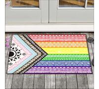 paillasson Exterieur Entree Paillasson Arc-en-Ciel LGBT pour l'intérieur et l'extérieur, représentant Le progrès des Personnes transgenres, Lesbiennes et Gays.