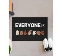 paillasson Exterieur Entree Paillasson avec Le Signe de la Langue des Signes américaine « Tout Le Monde est Le bienvenu Ici ».