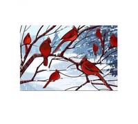 paillasson Exterieur Entree Paillasson avec Un Cardinal Rouge Rigolo et des Oiseaux Mignons