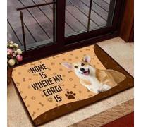 paillasson Exterieur Entree Paillasson « Bienvenue à la Maison, là où est Mon Corgi »