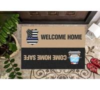 paillasson Exterieur Entree Paillasson « Bienvenue à la Maison, rentrez sains et saufs » (Police)