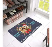 paillasson Exterieur Entree Paillasson « Bienvenue chez Nous » avec des Golden Retrievers, Cadeau de Noël idéal pour Noël.