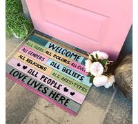 paillasson Exterieur Entree Paillasson « Bienvenue Toutes Tailles Toutes Couleurs l'amour VIT Ici »