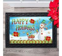 paillasson Exterieur Entree Paillasson Bonhomme de Neige « Joyeuses fêtes »
