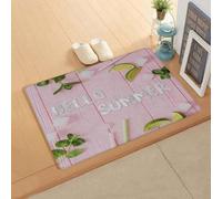 paillasson Exterieur Entree Paillasson « Bonjour l'été » avec Tranche de Citron Vert et Feuille de Menthe, pour Les Amoureux de l'été