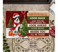 paillasson Exterieur Entree Paillasson Border Collie de Noël Regardez Juste à côté de Vous