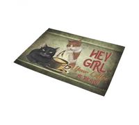 paillasson Exterieur Entree Paillasson « Chat et café prêts »