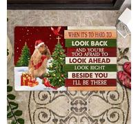 paillasson Exterieur Entree Paillasson Cocker Spaniel de Noël Regardez Juste à côté de Vous