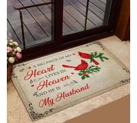 paillasson Exterieur Entree Paillasson commémoratif - Une Grande Partie de Mon cœur VIT au Ciel. Il est Mon Mari.