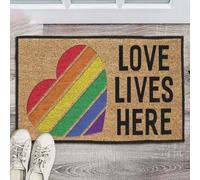 paillasson Exterieur Entree Paillasson cœur LGBT « Love Lives Here »