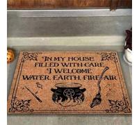 paillasson Exterieur Entree Paillasson « dans ma Maison, on Prend Soin de Vous » à Motif sorcière, Cadeau de Pendaison de crémaillère