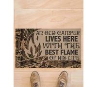 paillasson Exterieur Entree Paillasson de Camping, Un Vieux Campeur VIT Ici avec Le Meilleur paillasson à Flammes