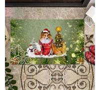 paillasson Exterieur Entree Paillasson de Noël avec Un Berger des Shetland