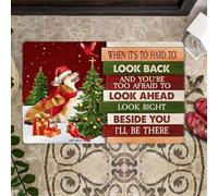 paillasson Exterieur Entree Paillasson de Noël Corgi Regardez Juste à côté de Vous