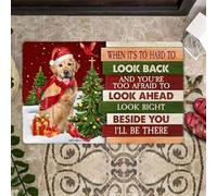 paillasson Exterieur Entree Paillasson de Noël Golden Retriever Regardez Juste à côté de Vous