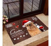 paillasson Exterieur Entree Paillasson de Noël « Griffon de Bruxelles, rejoignez Notre fête »