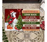 paillasson Exterieur Entree Paillasson de Noël Husky Regardez Juste à côté de Vous