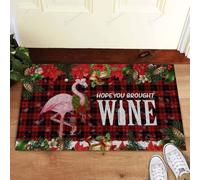 paillasson Exterieur Entree Paillasson de Noël « J'espère Que tu as apporté du vin » Flamant Rose