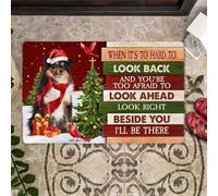 paillasson Exterieur Entree Paillasson de Noël représentant Un Berger des Shetland à côté de Vous