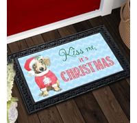 paillasson Exterieur Entree Paillasson de Noël Teckel « Embrasse-Moi »
