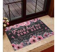 paillasson Exterieur Entree Paillasson de Sensibilisation au Cancer « La Peur n'a Pas sa Place Ici »