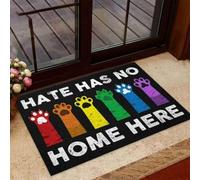 paillasson Exterieur Entree Paillasson de Soutien LGBT « Animal Paw Hate Has No Home »