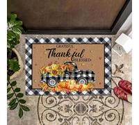 paillasson Exterieur Entree Paillasson de Thanksgiving « Reconnaissant, Reconnaissant, béni »
