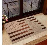 paillasson Exterieur Entree Paillasson d'intérieur et d'extérieur avec Drapeau américain et Pompier Fier